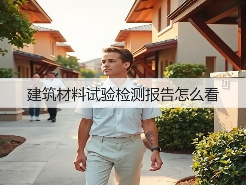 建筑材料试验检测报告怎么看